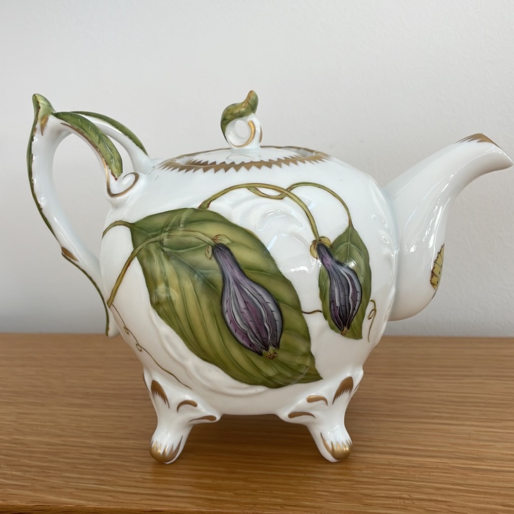 NWOT Anna Weatherley Rare Butterfly and Flower Handpainted 3 Piece Tea Set - Picture 10 of 17